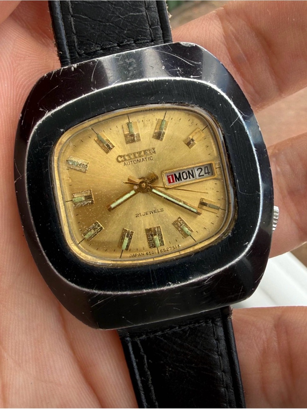 Vintage Citizen Blackie Daydate Watch automatic 1970’s